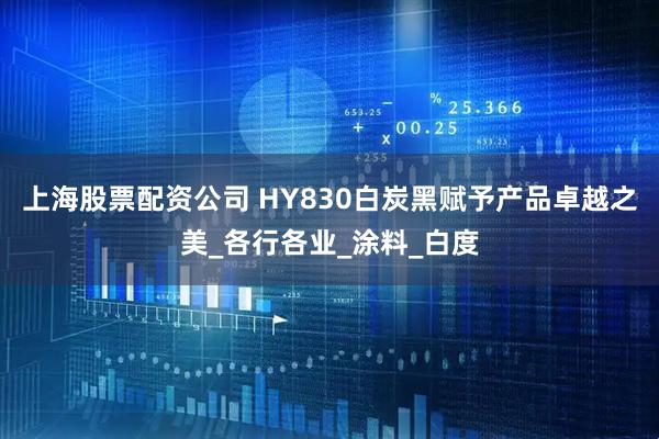 上海股票配资公司 HY830白炭黑赋予产品卓越之美_各行各业_涂料_白度