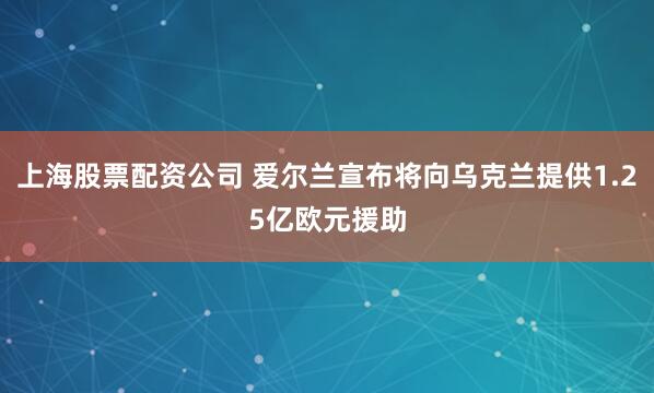 上海股票配资公司 爱尔兰宣布将向乌克兰提供1.25亿欧元援助